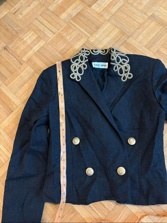 Albert Nipon Double-Breasted Embellished Collar Jacket - Picture 7 of 15